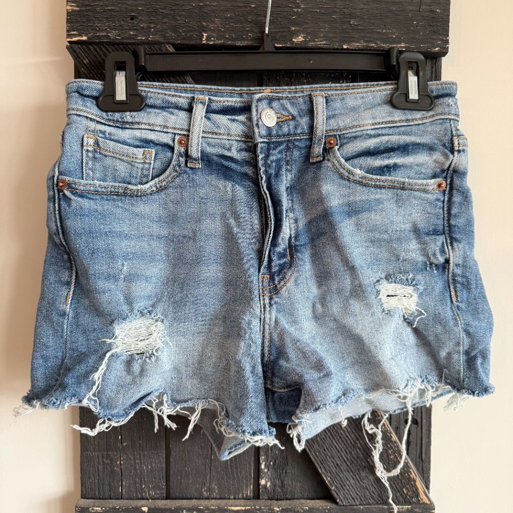 Women’s Old Navy High Rise O.G. Straight Shorts, Size 2, Denim, Jean, Blue